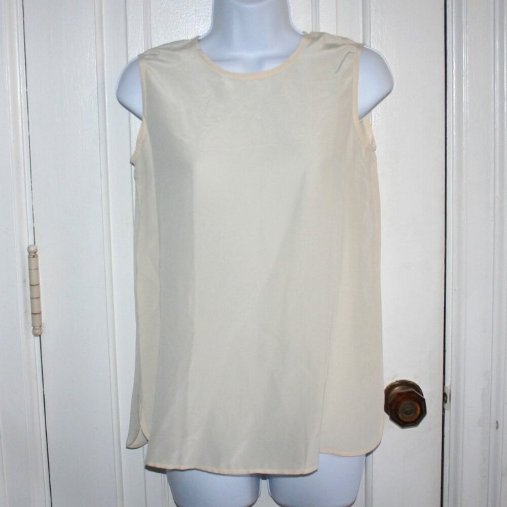 Talbots Y2K Cream Silk Tunic Blouse Size 4